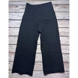 Maeve by Anthropologie The Colette Wide Leg Cropped Ponte Pants Black 29